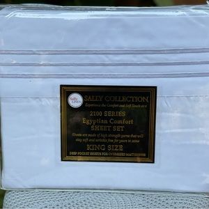 brand new king size bed sheet set,4PCS,deep pocket,white
